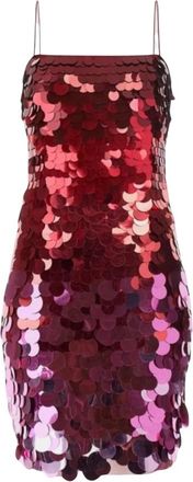 Guess Zaya Mini Jurk met Pailletten - Dames - Feestkleedjes - Roze - S - Pailletten - Kleedjes