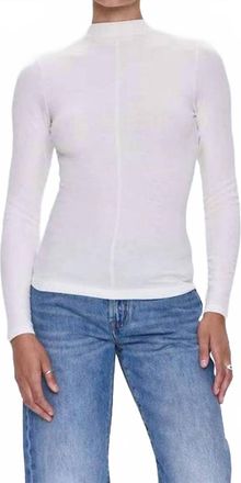 Pistola Denim Dara Long Sleeve Funnel Neck Top In Ecru