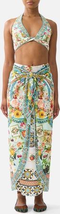 Camilla Layered Long Sarong W Tie Front in Magic Of The Mercado at Nordstrom, Size Large/x-Large