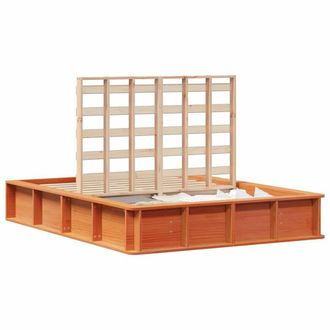 Berkfield Home Beautiful Bed Frame with Storage Wax brown 135 x 190 cm Solid Pin