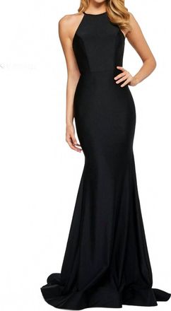 Sherri Hill Elegant Cutout Back Dress In Black