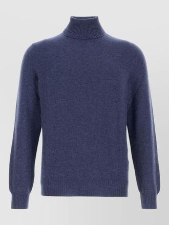 Fedeli cashmere turtleneck sweater ribbed cuffs hem
