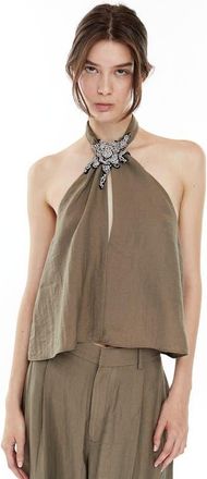 Mother of All Mona Collar Top in Olive-Green at Nordstrom, Size X-Small