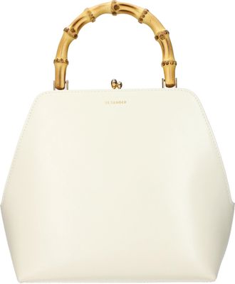 Jil Sander handtassen Goji Woman beige leer en eierschaal