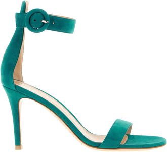 Gianvito Rossi Teal Open Toe Heels