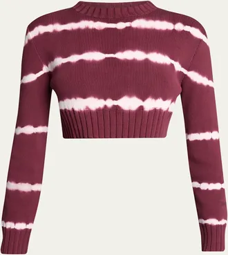 Balenciaga Bleach Striped Crop Crewneck Sweater
