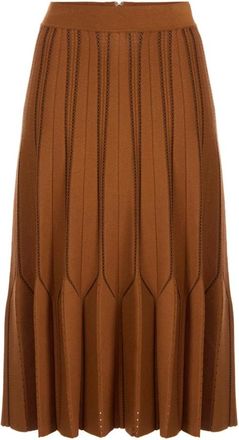 Elisabetta Franchi Origami gebreide rok - Dames - Rokken - Bruin - Maat: L Viscose