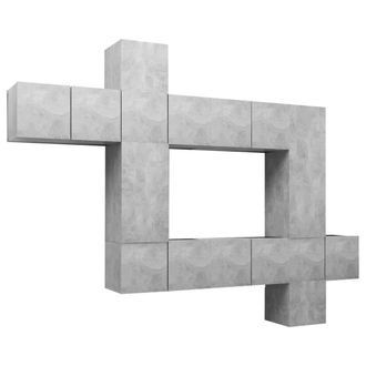 Berkfield Home 10 Piece TV Cabinet Set Concrete Grey Engineered Wood