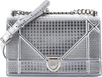 Dior Diorama Flap Bag Cannage Embossed Calfskin Medium shoulder bag - Zilver