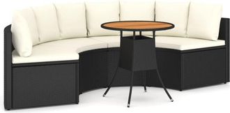 vidaXL 5 Pcs Sofa Sofas Of Garden W/ Vime Pe Preto Cushion