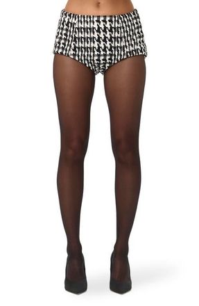 Naked Wardrobe Houndstooth Shorts in Black/White at Nordstrom, Size X-Small