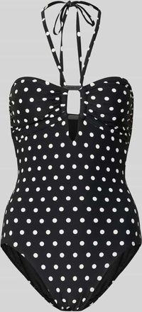 Michael Kors Bandeau-Badeanzug im Allover-Look Modell CLASSIC DOT BANDEAU in Black, Gr&ouml;&szlig;e 36