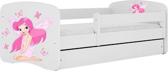 Les Tendances Cama 80x160 Somier Y Caj&oacute;n Incluidos Kocot Kids Babydream El Hada Mariposa Blanco