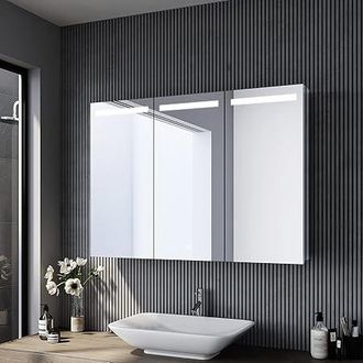 Sonni Hollywood Espejo Espejo De Maquillaje Con Iluminaci&oacute;n Gran Espejo Cosm&eacute;tico Con Funci&oacute;n De Memoria De Temperatura De Color Y Brillo Y Luces Led Dimmer