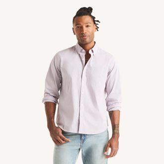 Nautica Mens Classic Fit Wrinkle-Resistant Checkered Shirt