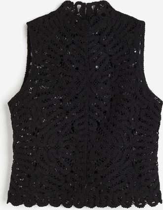 H&M Shirt im H&auml;kellook - Schwarz