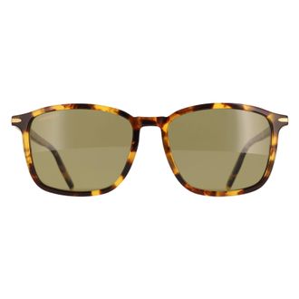 Serengeti Eyewear Rectangle Mens Shiny Classic Havana Mineral Polarized 555nm Lenwood - Brown - One Size
