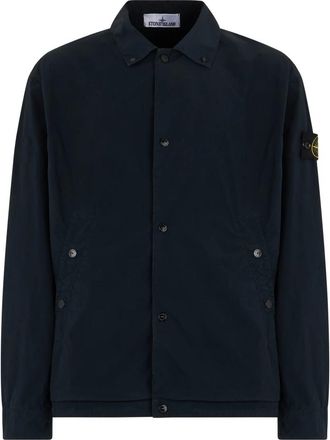Stone Island Shirt Jacket - Heren - Zomerjassen - Blauw - L - Polyester - Jassen