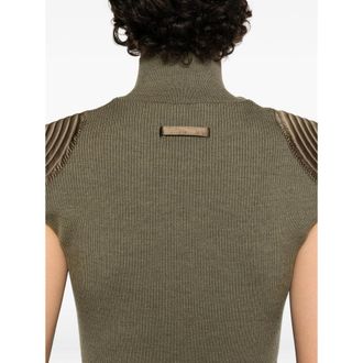 Jean Paul Gaultier Ribbed Virgin Wool Bodysuit - Green