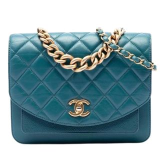 Chanel Pre-owned Vintage Satchel - Dames - Pre-owned - Blauw - Maat: ONE Size Leer