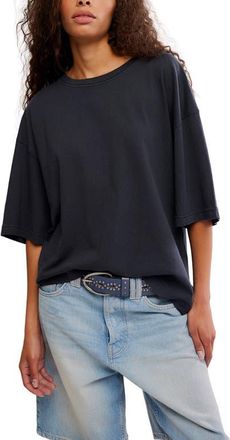 Free People WTF Perfect Oversize Cotton T-Shirt in Black at Nordstrom, Size X-Small