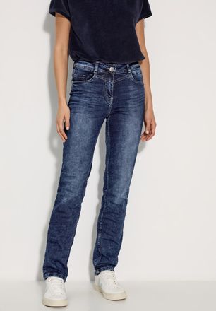 Cecil Slim-fit-Jeans CECIL Style Toronto, Damen, Gr. 25, L&auml;nge 30, blau (mid blau wash), Denim/Jeans, Obermaterial: 78% Baumwolle, 20% Polyester, 2% Elastha