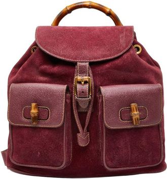 Gucci Purple Suede Backpack (Pre-Owned)