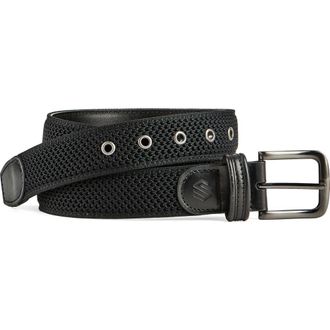 Johnston & Murphy Amherst Engineered Knit Belt in Black at Nordstrom, Size 32
