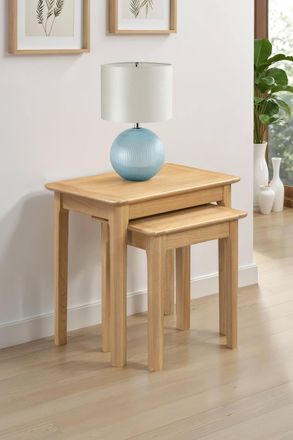 Julian Bowen Cotswold Nest of 2 Side Tables in Light Oak