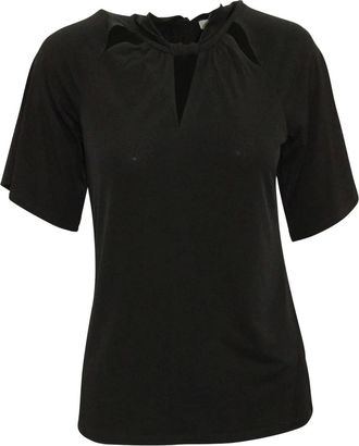 Michael Kors T-shirt met uitgesneden details en raglan mouwen - Zwart