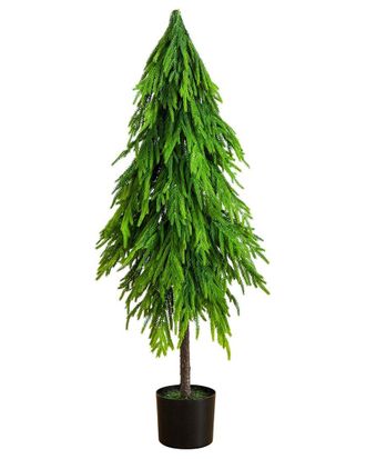 Nearly Natural 4Ft. Artificial Real Touch Down Swept Norfolk Pine Tree