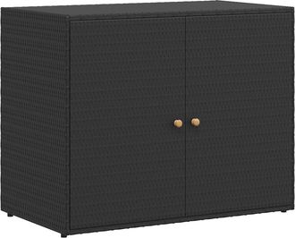 vidaXL Armario De Almacenaje De Jard&iacute;n Rat&aacute;n Pe Negro 100x55,5x80 Cm Vidaxl