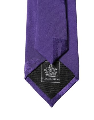 Dolce & Gabbana DG Logo Silk Necktie - Purple