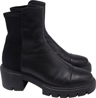 Stuart Weitzman 5050 Soho Ankle Boots in Black Nappa Leather