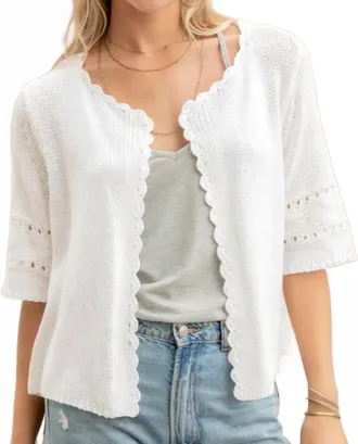 Wooden Ships Womens Calliope Cardigan In White
