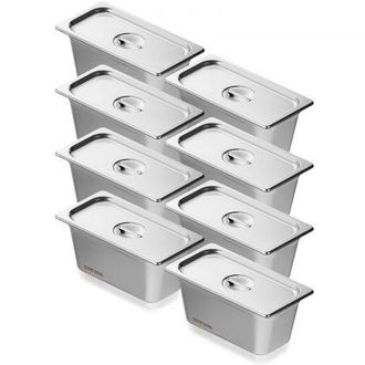 OEM 8er-pack Hotelpfannen, 1/3 Anti-stau-dampfpfanne Mit Deckel, 0,8 Mm Dicke Edelstahl-dampftischpfanne, 6 Zoll Tiefe Kommerzielle Tischpfanne, Catering-