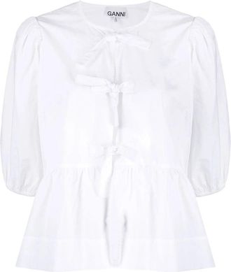 Ganni Top Bianco-Donna