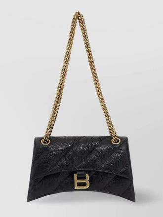 Balenciaga crush small leather quilted shoulder bag