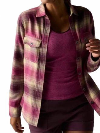 Rabbit Womens High Country Long Sleeve Flannel Shirt In Mauve Plaid