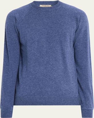 Fioroni Cashmere Mens Sweatshirt-Style Cashmere Crewneck Sweater