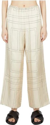 Toteme Dames, Broeken, Beige, Maat: 2XS Zijde
