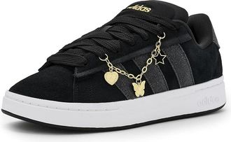 adidas Grand Court Alpha 00s Womens Tennis Shoes Black/Black/White : 10.5 B - Medium, Faux Leather/Suede