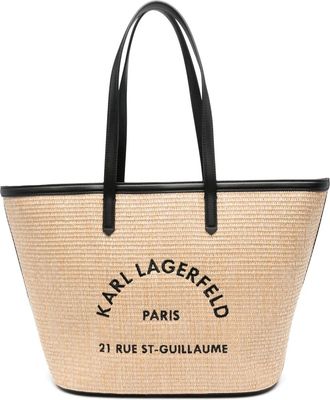 Karl Lagerfeld Borsa tote con ricamo - Toni neutri