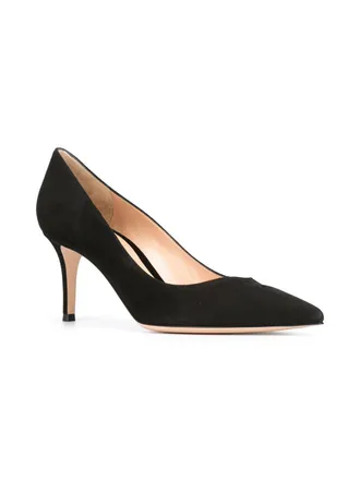 Gianvito Rossi Suede Pointed-Toe Pump - Black