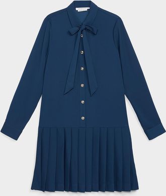 Contemporaine Womens Pleated skirt jewel button dress