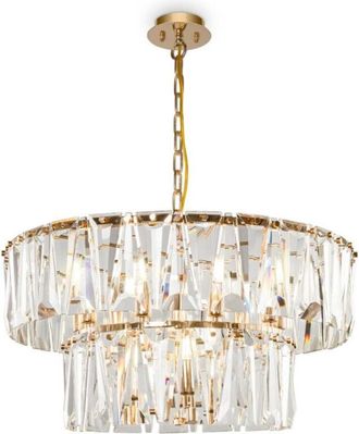 Maytoni Puntes Moderna L&aacute;mpara De Techo Colgante Dorada Puntes De 2 Niveles Y 12 Luces - Maytoni