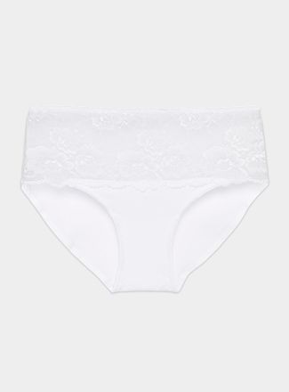 Miiyu Womens Sheer floral band high-waist classic Hipster Panties Cotton