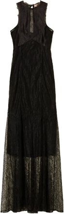 Twin-Set halter lace-appliqué maxi dress - Black