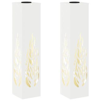 vidaXL Luz De Camino Led Solar 2 Uds. Blanco C&aacute;lido 18 X 18 X 80 Cm Vidaxl
