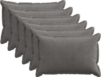 vidaXL Funda De Almohada 6 Uds. Houten Gris Oscuro 40 X 60 Cm Pana Vidaxl